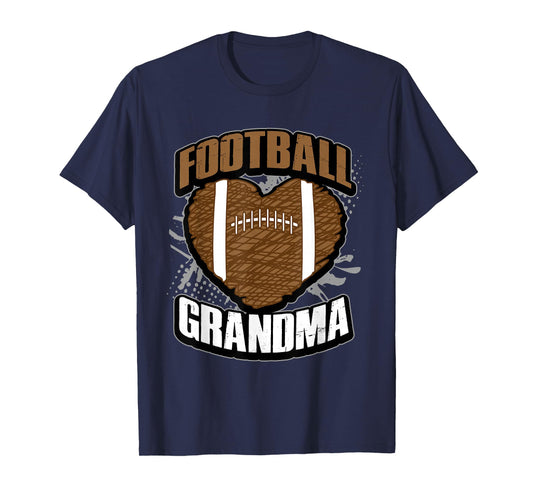 Football Grandma Shirt - Pigskin Heart Football Nana Granny T-Shirt