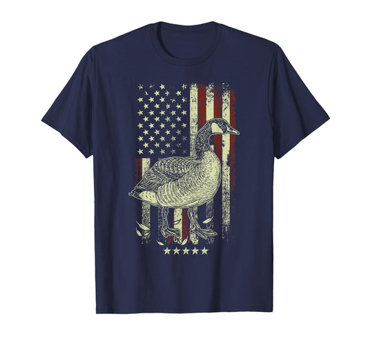 USA American Flag Hunters - Hunting Goose Bird Women Men T-Shirt