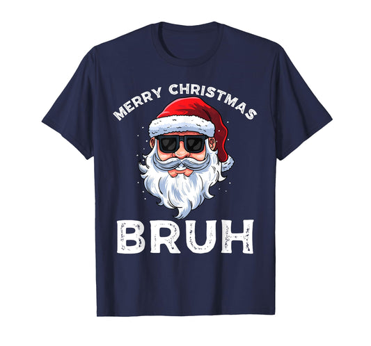 Merry Christmas Bruh Meme Funny Saying for Brother Boys Men T-Shirt