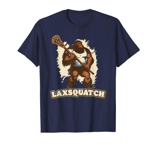 Laxsquatch! Bigfoot Lacrosse Player Funny Sasquatch Lax T-Shirt