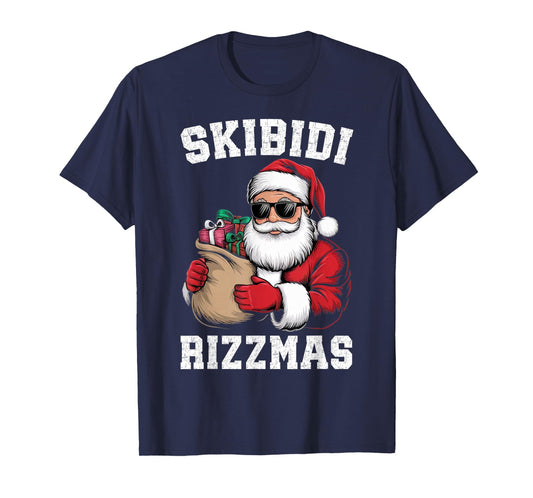Skibidi Rizzmas Christmas Rizz Santa Claus Funny Xmas T-Shirt