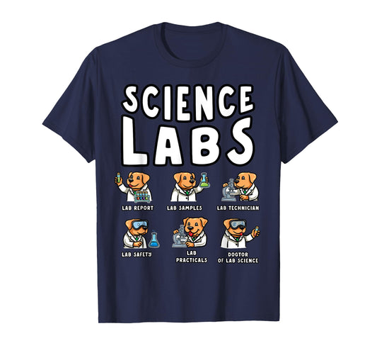 Labrador Retriever Science Labs Funny Dog Lover Teacher T-Shirt