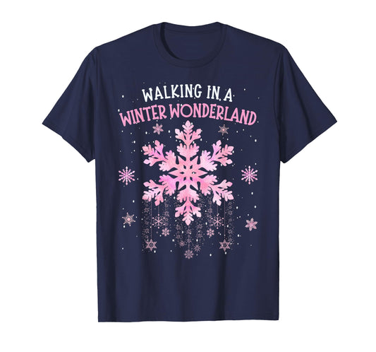 Walking In A Winter Wonderland Tie Dye Snowflake Christmas T-Shirt