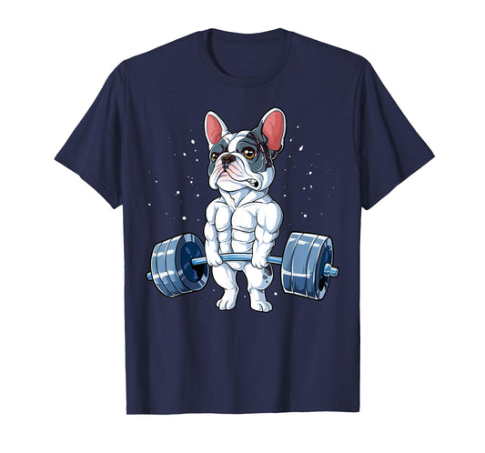 French Bulldog Weightlifting Funny Deadlift Men Fitness Gym T-Shirt
