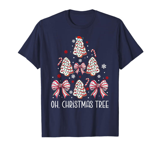 Oh Christmas Tree Cakes Debbie Becky Jen Cake Lovers Xmas T-Shirt