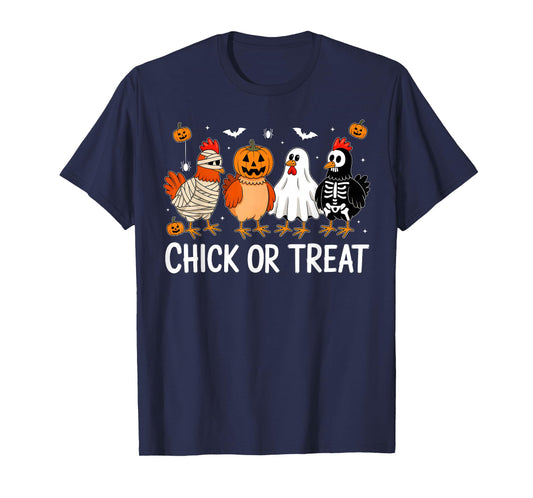 Funny Chicken Halloween Pumpkin Chick Or Treat Chicken Lover T-Shirt