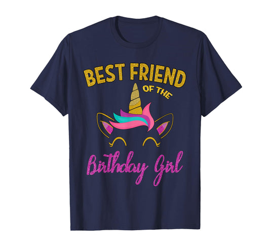 Best Friend of the Unicorn Birthday Girl T-Shirt Matching T-Shirt