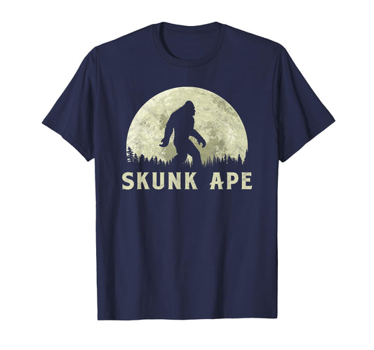 Skunk Ape! Bigfoot Moon Silhouette Retro T-Shirt - Believe! T-Shirt