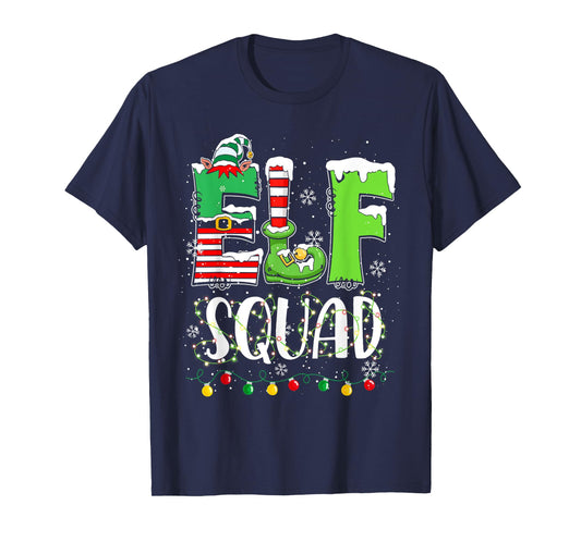 Elf Family Christmas Matching Pajamas Funny Xmas Elf Squad T-Shirt