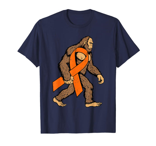 Leukemia Awareness Bigfoot Ribbon Orange Support Men Boy Kid T-Shirt