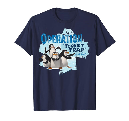 Madagascar Penguin Operation Tourist Trap Text Poster T-Shirt