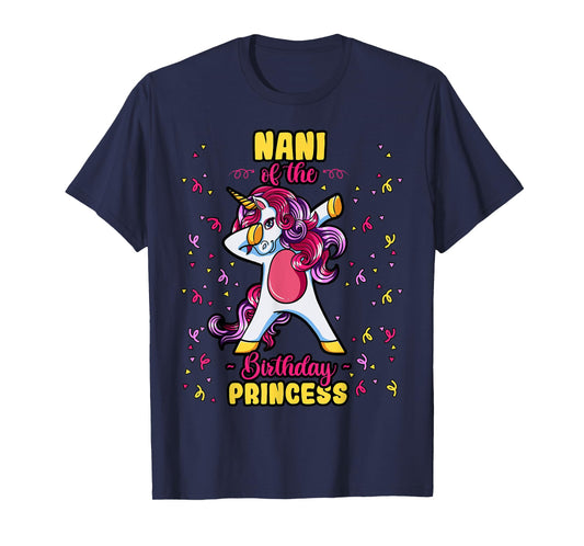 Nani Of The Birthday Princess Unicorn Bday Decor Party T-Shirt