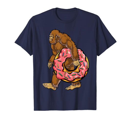 Bigfoot Funny Boys Men Sasquatch Doughnut Food Lovers T-Shirt