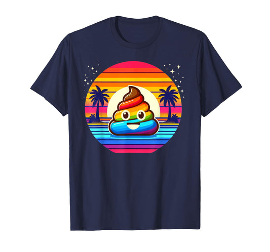 Rainbow POOP EMOTICON Unicorn party favors Poo for Kids T-Shirt
