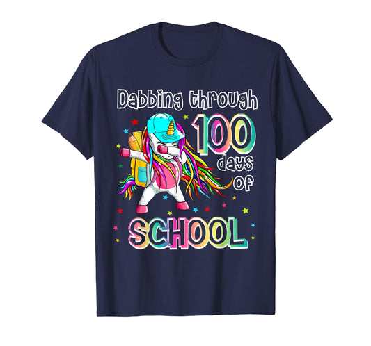 Dabbing Unicorn 100th Day Of School 100 days of school Girls T-Shirt