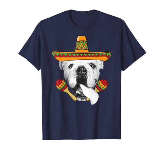 English Bulldog Cinco de Mayo T-Shirt Funny Dog Sombrero Tee T-Shirt for Men Women Girls Kids