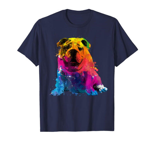 Cool Bulldog Art For Men Women Dog English Bulldog Lover T-Shirt