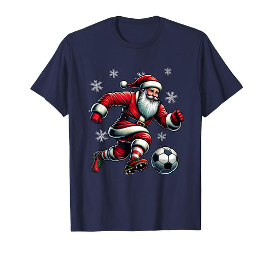 Soccer Santa Holiday Xmas Soccer Player Christmas T-Shirt