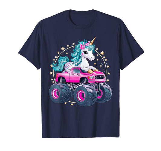 Monster Truck Unicorn Girl Birthday Party Monster Truck T-Shirt