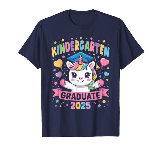 Kindergarten Graduate 2025 Unicorn Girls T-Shirt