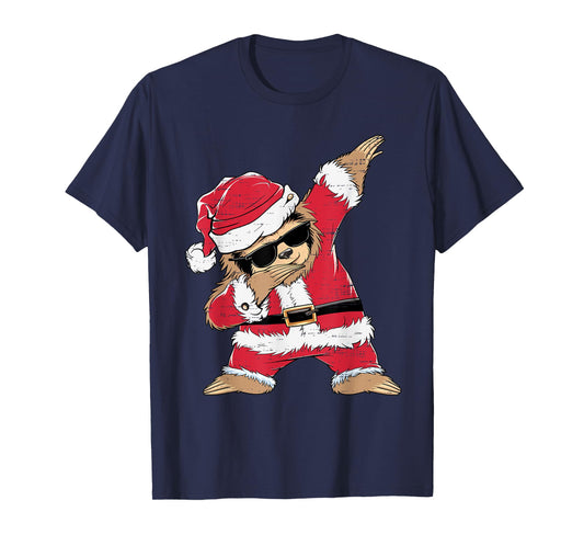 Dabbing Santa Sloth Merry Slothmas Christmas Kids Pajama T-Shirt