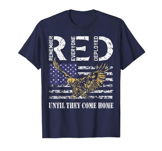On Friday We Wear Red Retro American Flag Eagle RED Friday T-Shirt