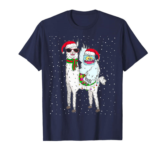 Yeti To Party Santa Hat Llama Christmas Pajama Xmas Gift T-Shirt