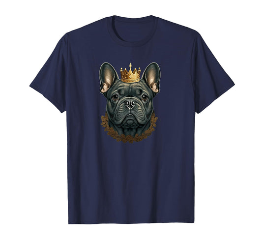 Funny French Bulldog Frenchie with a Golden Crown T-Shirt