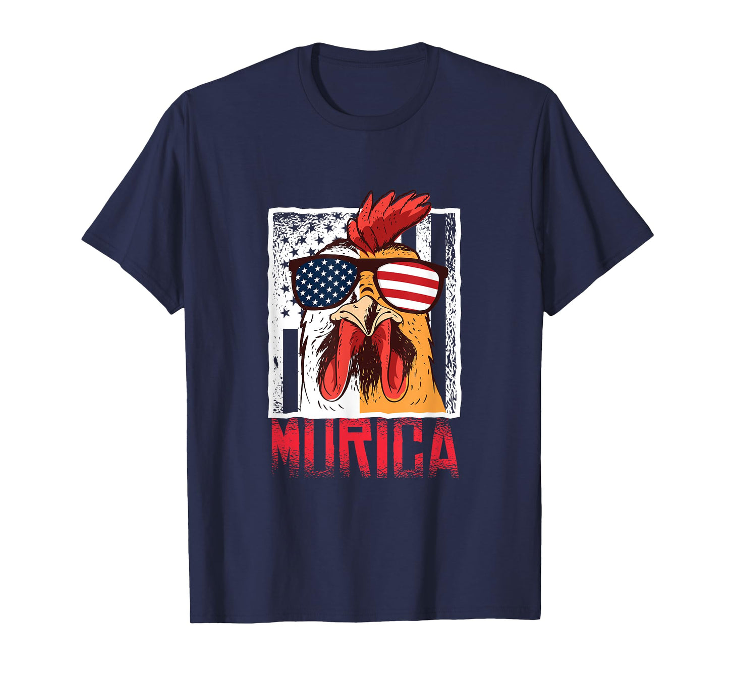 Merica Sunglasses Cock Funny Rooster Murica T-Shirt