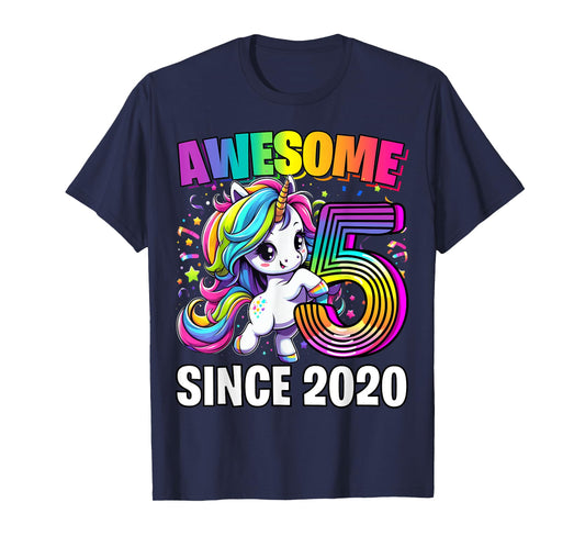 Unicorn 5th Birthday 5 Year Old Unicorn Party Girls Outfit T-Shirt