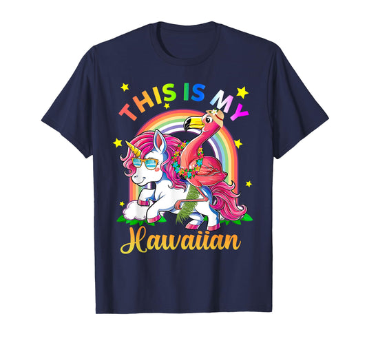 Unicorn Summer Beach Vacation This Is My Hawaiian Men Women Girls Kids T-Shirt