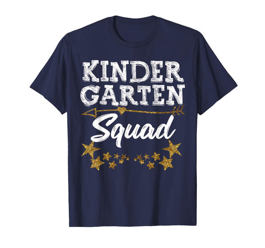 Kindergarten Squad Gold Star Fun Kids Back To School Tee T-Shirt