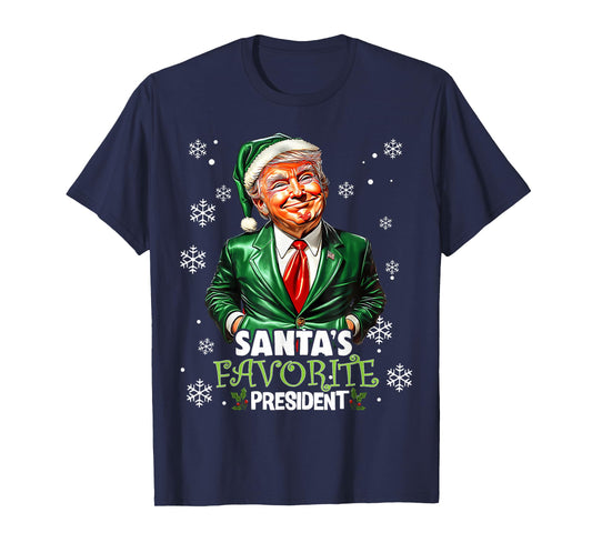 Santa's Favorite President Funny Trump Christmas Xmas T-Shirt