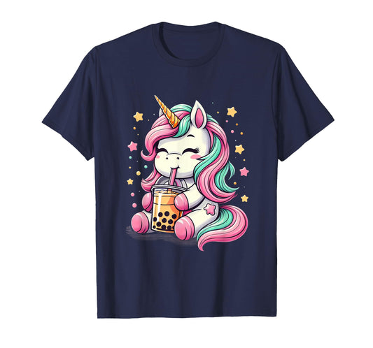 Boba Tea Unicorn Kawaii Neko Japanese Bubble Tea Aesthetic T-Shirt