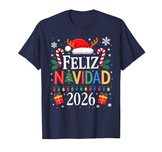 Feliz Navidad 2026 Matching Family Spanish Christmas Mexican T-Shirt