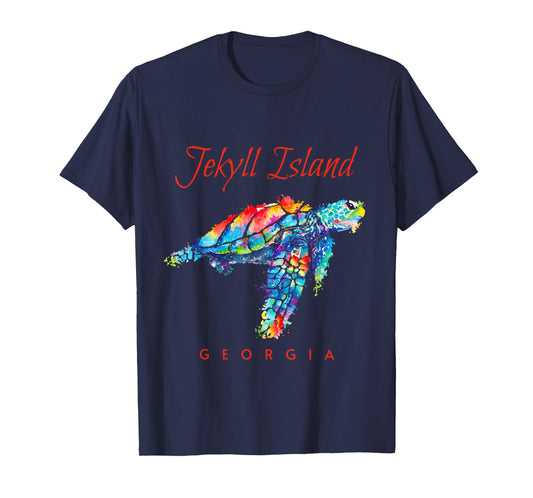Jekyll Island Georgia Watercolor Sea Turtle T-Shirt