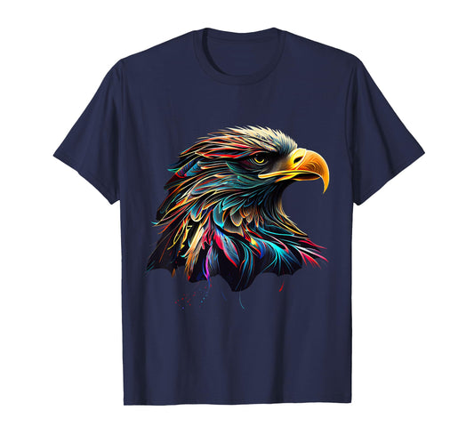 American Bald Eagle Lover Designs Unisex-Adults Bald Eagle Lovers Colorful Pop Art American Bald Eagle T-Shirt