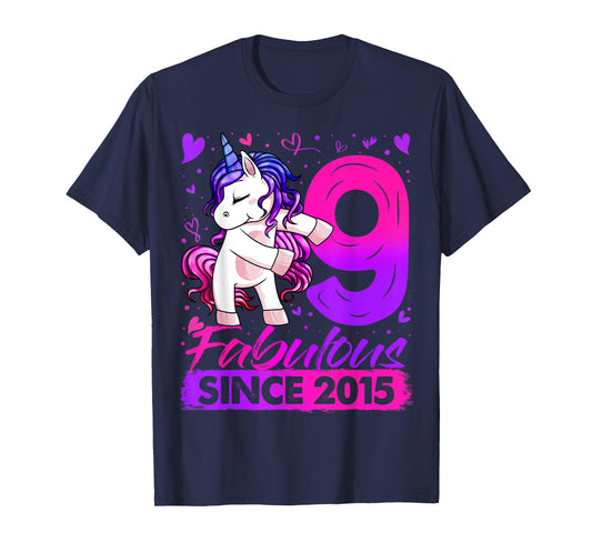 9 Years Old Flossing Unicorn Gifts 9th Birthday Girl Party T-Shirt