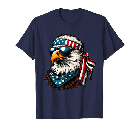 Eagle Mullet Patriotic 4th of July Patriot USA American Flag T-Shirt