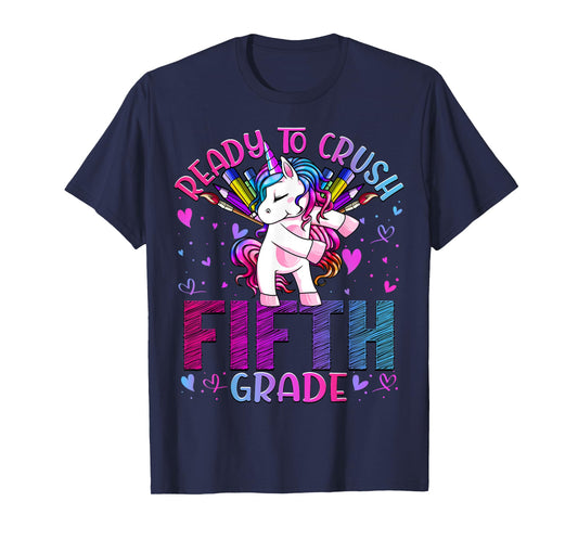 Ready to Crush Fifth 5th Grade Back To School Unicorn Kids T-Shirt