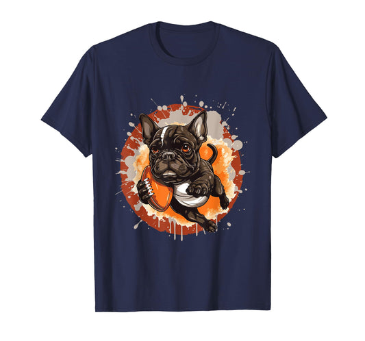 French Bulldog Dog Playing American Football T-Shirt