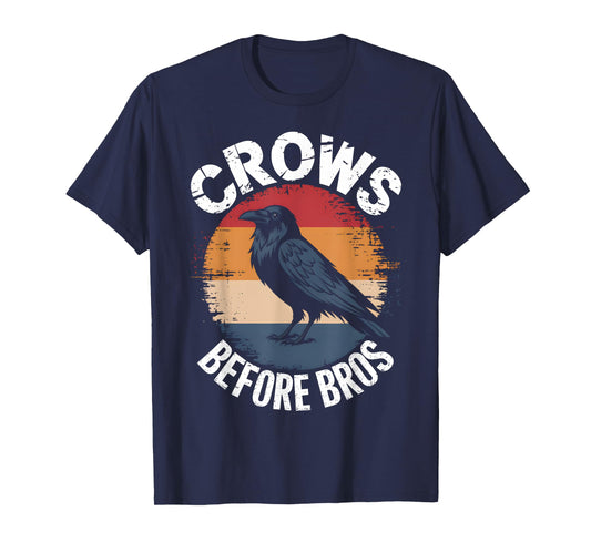 Crows Before Bros Design Dark Bird Witchcraft Retro Raven T-Shirt