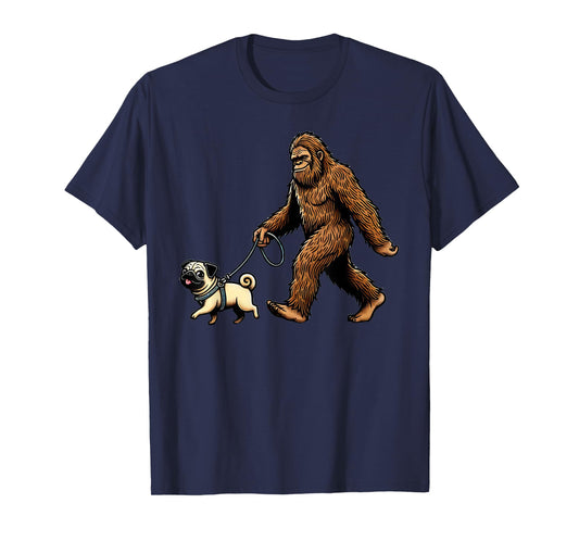 Funny Dog Pug Bigfoot Sasquatch T-Shirt