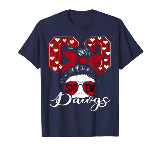 Retro Go Dawgs Funny Sic Em Gift for Men Women Kid Boy Girl T-Shirt