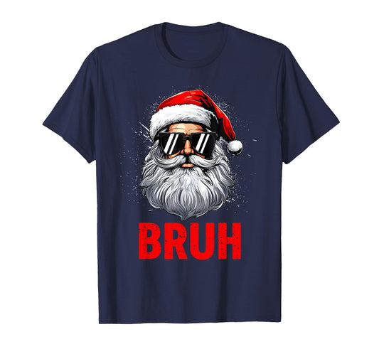 Bruh Funny Santa Claus Groovy T-Shirt