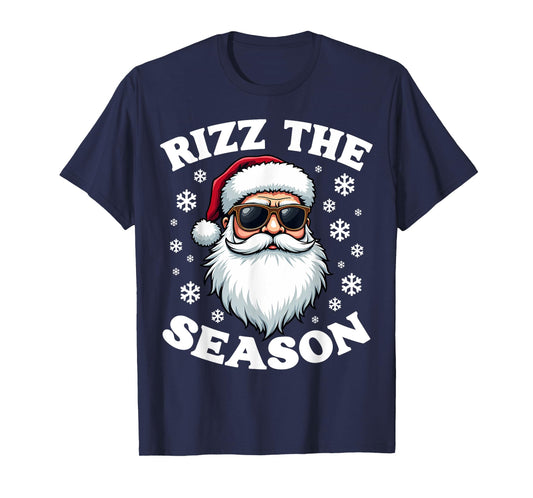 Rizz The Season Funny Christmas Charming Santa Silly Xmas T-Shirt