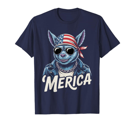 Chupacabra Mythological Creatures Sunglasses USA 4th of July T-Shirt