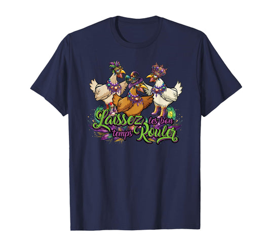 Mardi Gras Chicken Run Chicken Chase Fat Tuesday Carnival T-Shirt