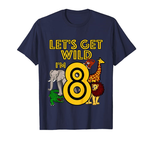 8 Year Old Zoo Birthday Shirt Safari Jungle Animal 8th Gift T-Shirt