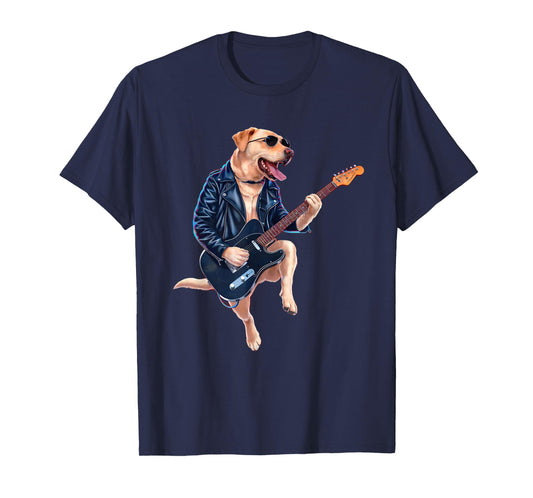 Labrador Retriever Rock Star Guitarist Electric Guitar T-Shirt